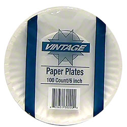 6" White Paper Plates (1000) (H-V30200)(B-726)
