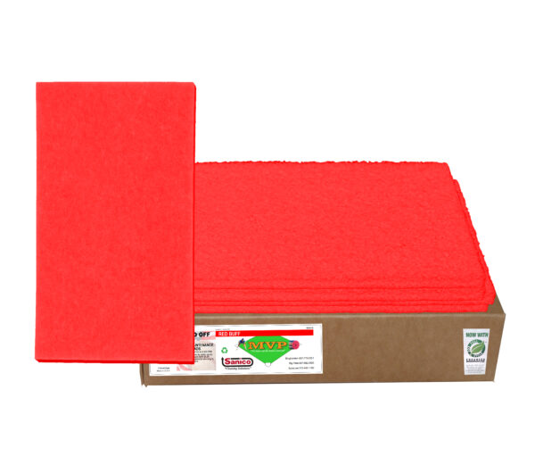 Sanico MVP Lead Off 14" x 28" Red Buffing Floor Pad (5 per case)