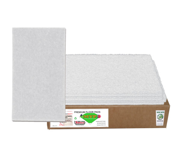 Sanico White Polish Floor Pad - 14" x 20"