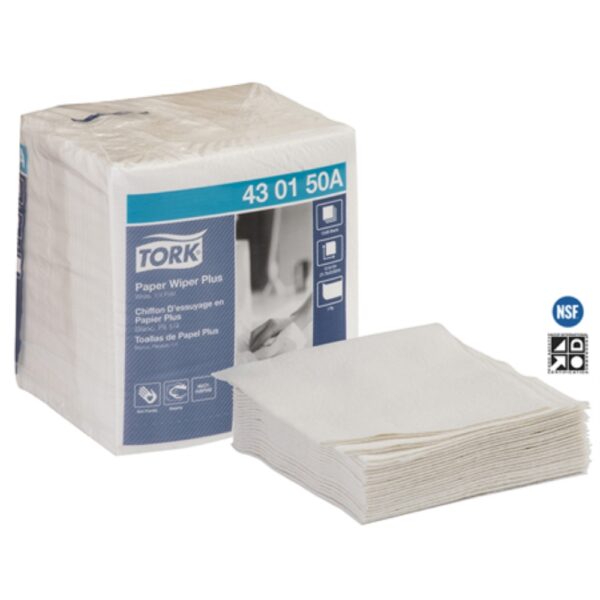 Tork 1/4 Fold Paper Wiper Plus - 13" x 12.5"